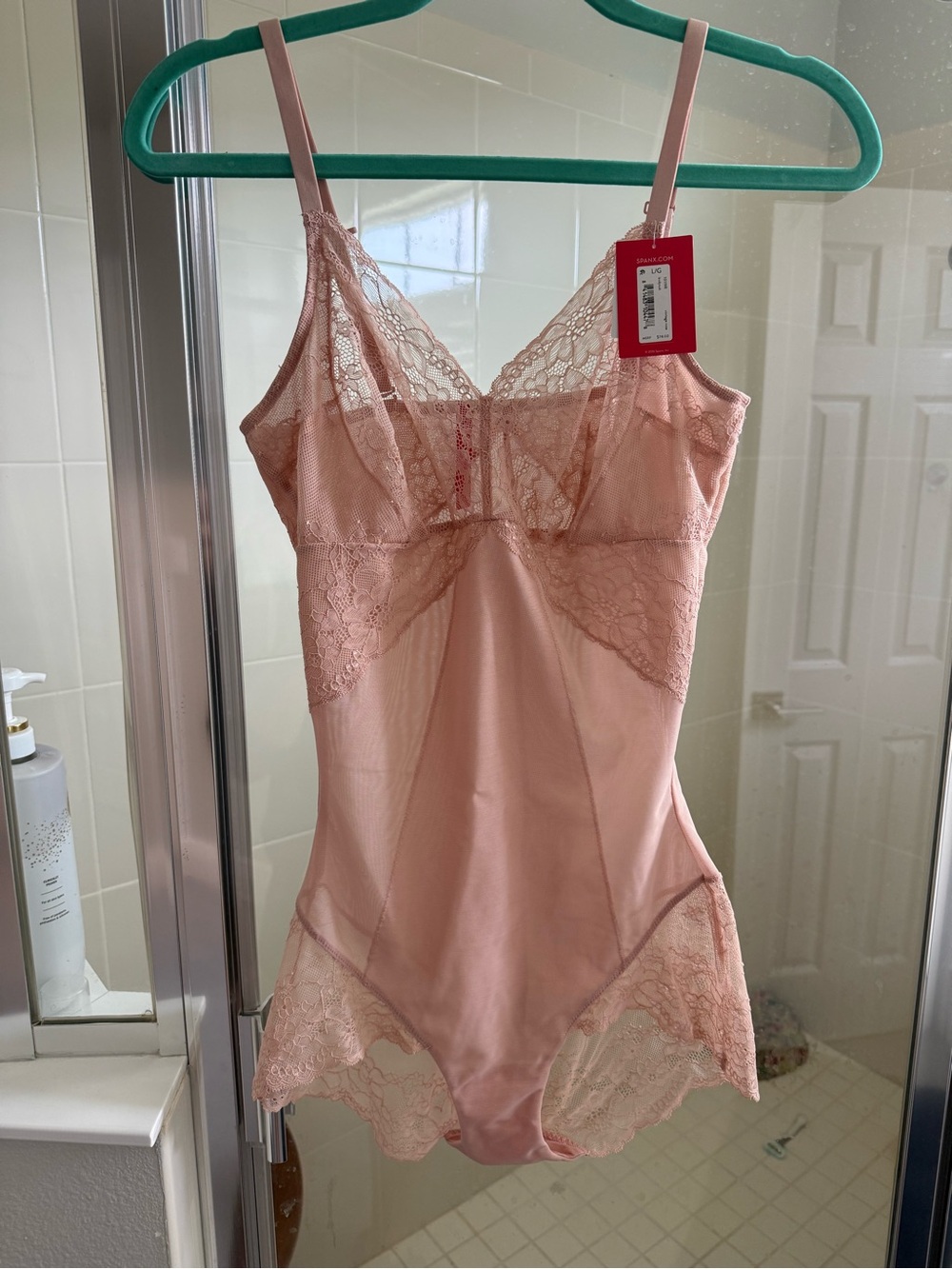 SPANX Nude Lace-Trim Chemise Brief Bodysuit